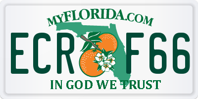 FL license plate ECRF66