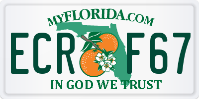 FL license plate ECRF67