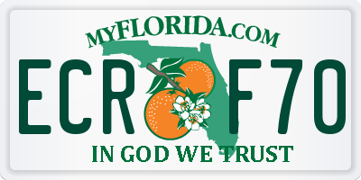 FL license plate ECRF70