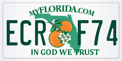 FL license plate ECRF74