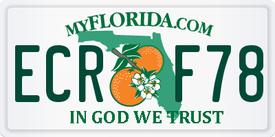 FL license plate ECRF78