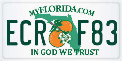 FL license plate ECRF83