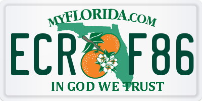 FL license plate ECRF86