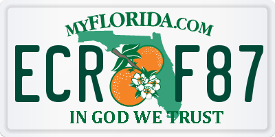 FL license plate ECRF87