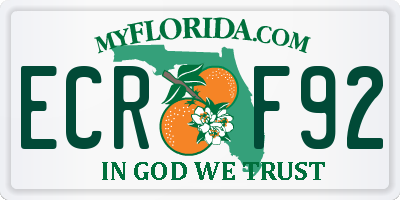 FL license plate ECRF92