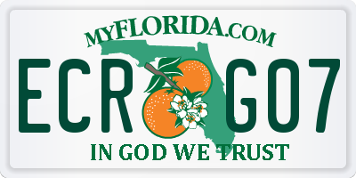 FL license plate ECRG07