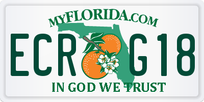 FL license plate ECRG18