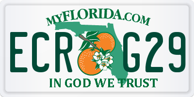 FL license plate ECRG29