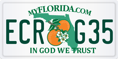 FL license plate ECRG35