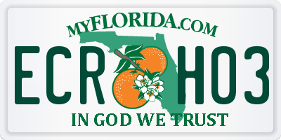 FL license plate ECRH03