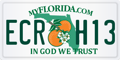 FL license plate ECRH13