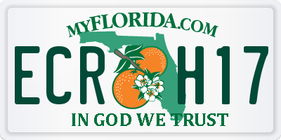FL license plate ECRH17
