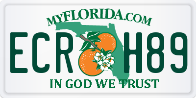 FL license plate ECRH89