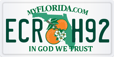 FL license plate ECRH92