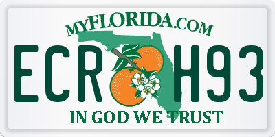 FL license plate ECRH93