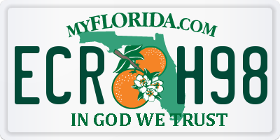 FL license plate ECRH98
