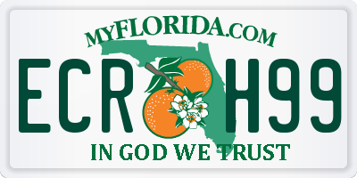 FL license plate ECRH99