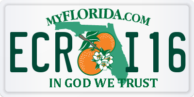 FL license plate ECRI16