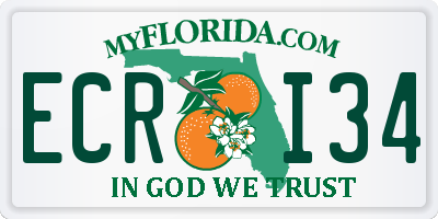 FL license plate ECRI34