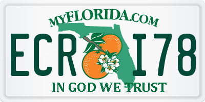 FL license plate ECRI78