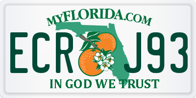 FL license plate ECRJ93