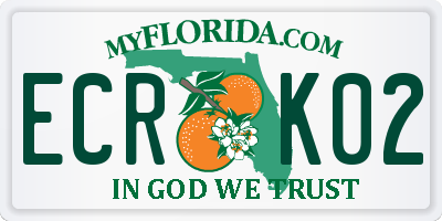 FL license plate ECRK02
