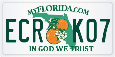 FL license plate ECRK07