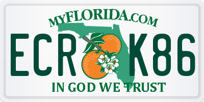 FL license plate ECRK86