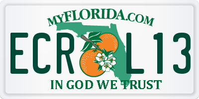 FL license plate ECRL13
