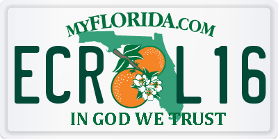 FL license plate ECRL16