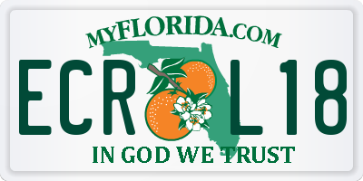 FL license plate ECRL18