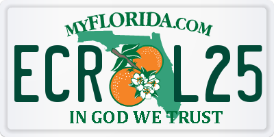 FL license plate ECRL25