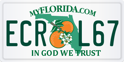FL license plate ECRL67