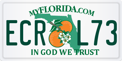 FL license plate ECRL73
