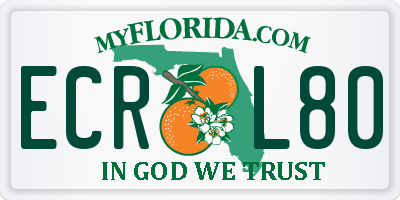 FL license plate ECRL80