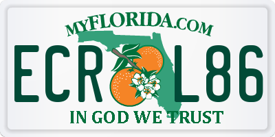 FL license plate ECRL86