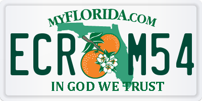 FL license plate ECRM54
