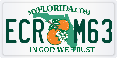 FL license plate ECRM63