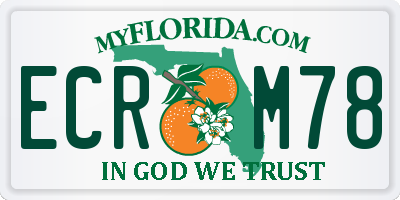 FL license plate ECRM78