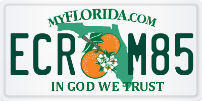FL license plate ECRM85