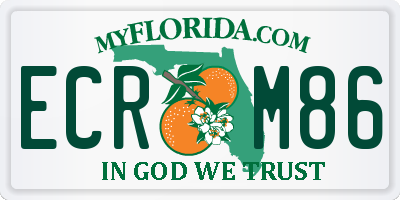 FL license plate ECRM86