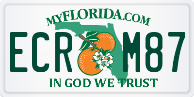 FL license plate ECRM87