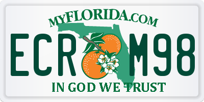 FL license plate ECRM98