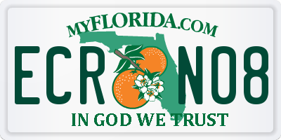 FL license plate ECRN08