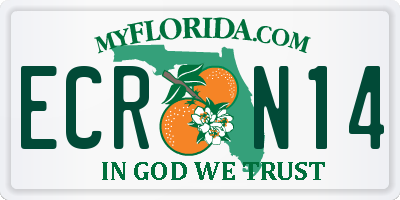 FL license plate ECRN14