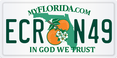 FL license plate ECRN49