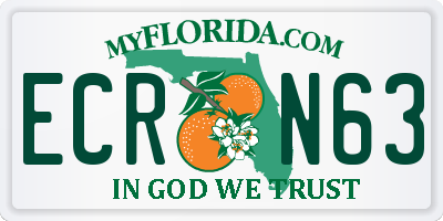 FL license plate ECRN63
