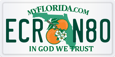 FL license plate ECRN80