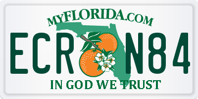 FL license plate ECRN84
