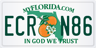 FL license plate ECRN86